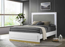 Caraway Wood Eastern King LED Panel Bed White - Home & Sleep Outlet