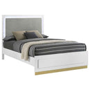 Caraway Wood Eastern King LED Panel Bed White - Home & Sleep Outlet