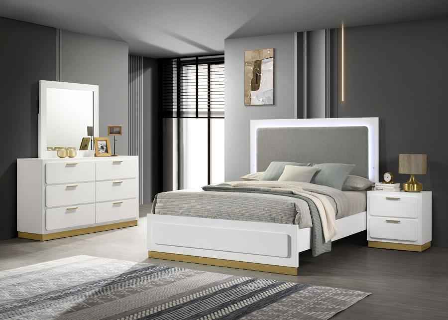 Caraway 4-piece California King Bedroom Set White - Home & Sleep Outlet
