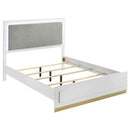 Caraway Wood Queen LED Panel Bed White - Home & Sleep Outlet