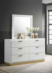 Caraway 6-drawer Dresser with Mirror White - Home & Sleep Outlet