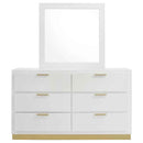 Caraway 6-drawer Dresser with Mirror White - Home & Sleep Outlet