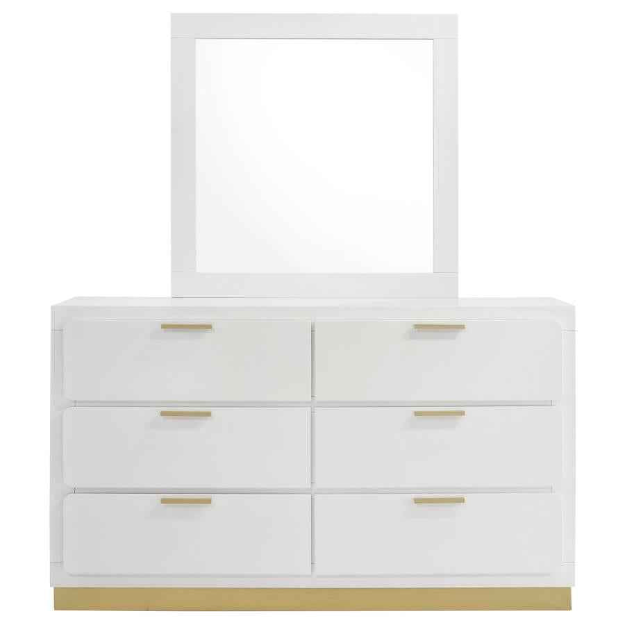 Caraway 6-drawer Dresser with Mirror White - Home & Sleep Outlet