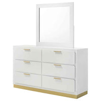 Caraway 6-drawer Dresser with Mirror White - Home & Sleep Outlet