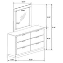 Caraway 6-drawer Dresser with Mirror White - Home & Sleep Outlet