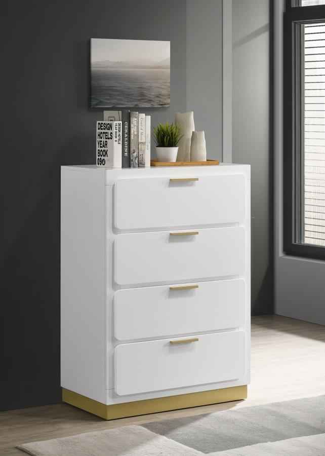 Caraway 4-drawer Bedroom Chest White - Home & Sleep Outlet
