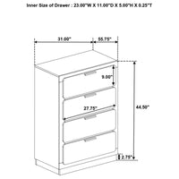 Caraway 4-drawer Bedroom Chest White - Home & Sleep Outlet