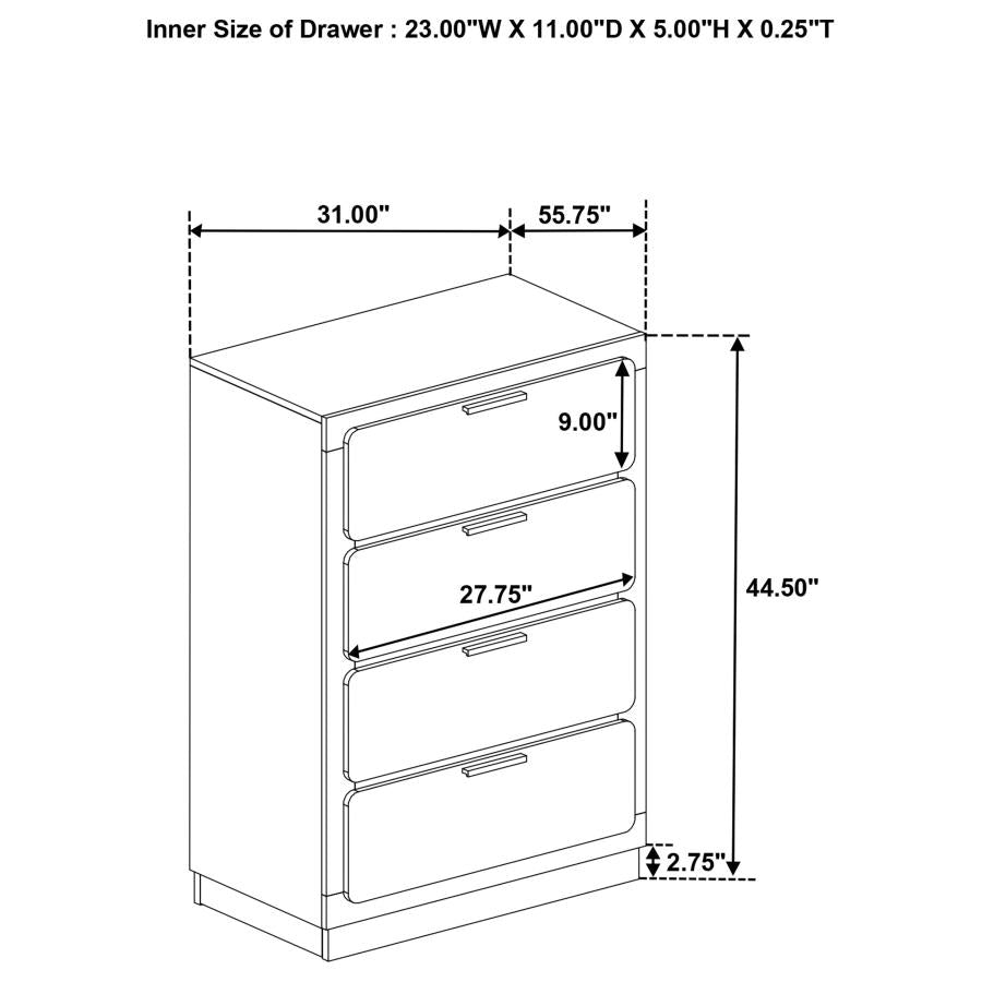 Caraway 4-drawer Bedroom Chest White - Home & Sleep Outlet