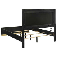Caraway Wood Queen LED Panel Bed Black - Home & Sleep Outlet