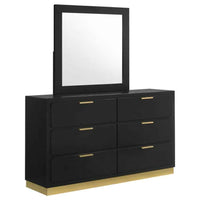 Caraway 6-drawer Dresser with Mirror Black - Home & Sleep Outlet