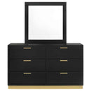 Caraway 6-drawer Dresser with Mirror Black - Home & Sleep Outlet