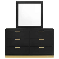 Caraway 6-drawer Dresser with Mirror Black - Home & Sleep Outlet