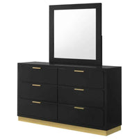 Caraway 6-drawer Dresser with Mirror Black - Home & Sleep Outlet