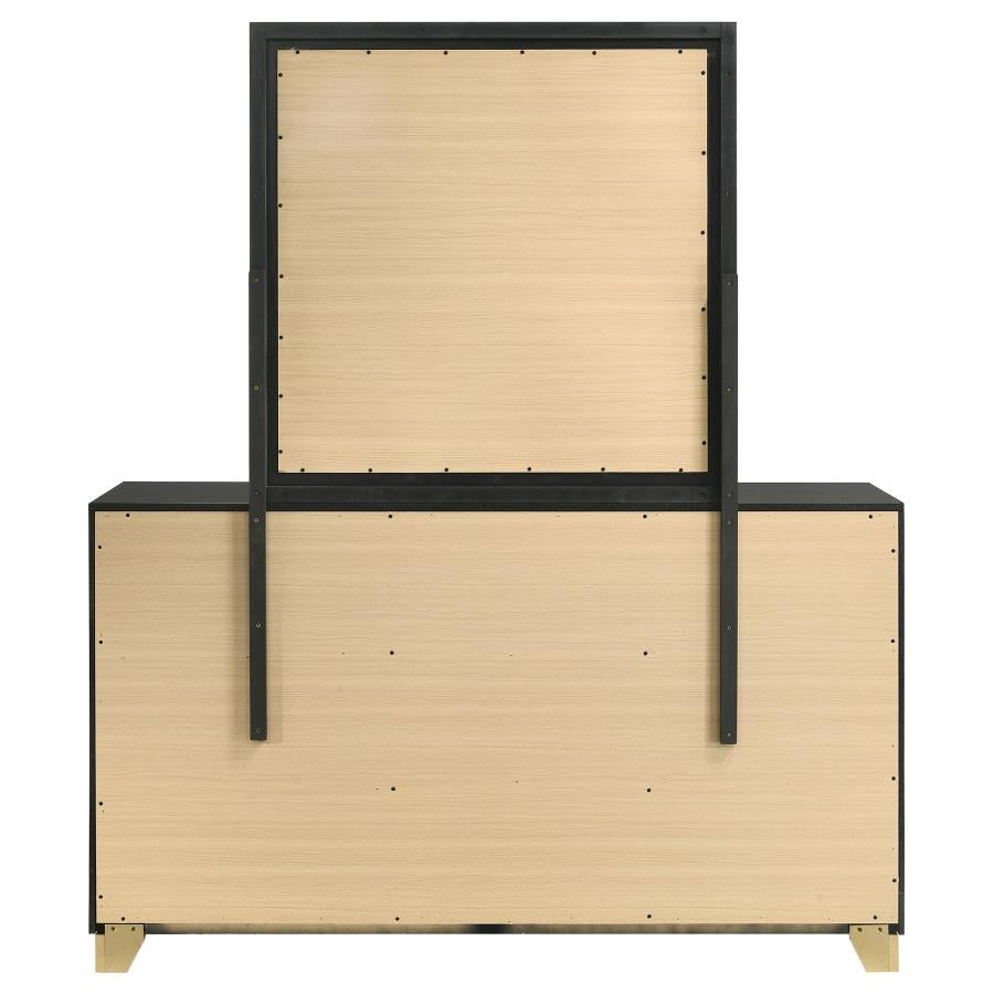 Caraway 6-drawer Dresser with Mirror Black - Home & Sleep Outlet