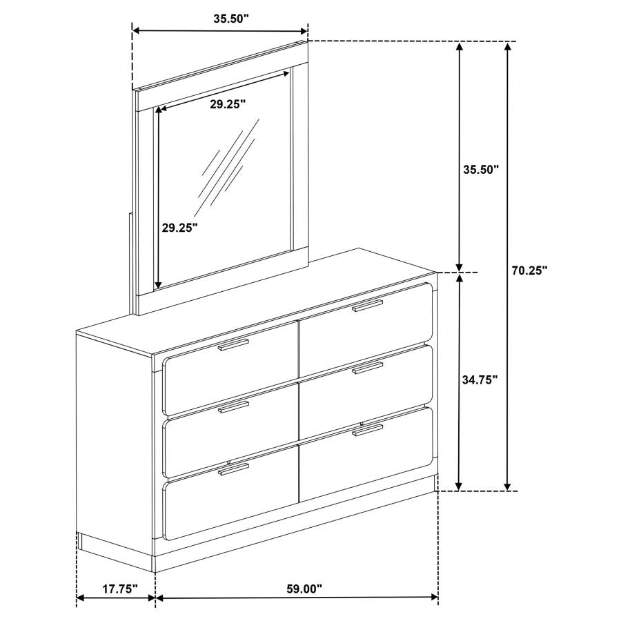 Caraway 6-drawer Dresser with Mirror Black - Home & Sleep Outlet