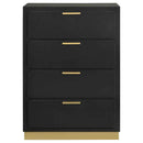 Caraway 4-drawer Bedroom Chest Black