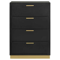 Caraway 4-drawer Bedroom Chest Black