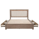 Kenora 56-inch California King LED Storage Bed Barley Brown