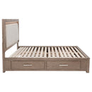 Kenora 56-inch California King LED Storage Bed Barley Brown