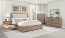 Kenora 56-inch California King LED Storage Bed Barley Brown