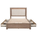 Kenora 56-inch Queen LED Storage Bed Barley Brown