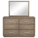 Kenora 6-drawer Dresser and Mirror Barley Brown