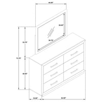 Kenora 6-drawer Dresser and Mirror Barley Brown