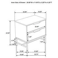 Sonora 2-drawer Nightstand Bedside Table White