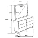 Sonora 6-drawer Dresser with Mirror White