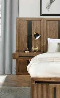 Terrace Eastern King Wall Panel Storage Bed Ash Brown