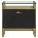 Granada 2-drawer Glass Top Nightstand Natural Pine