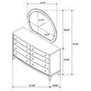 Granada 8-drawer Dresser and Mirror Natural Pine