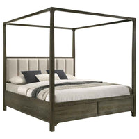 Gran Park Eastern King Canopy Bed Dark Cocoa
