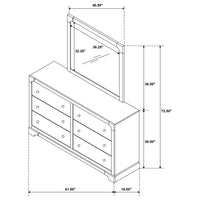 Gran Park 6-drawer Dresser and Mirror Dark Cocoa