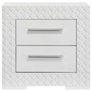 Ives 2-drawer Nightstand Bedside Table White High Gloss