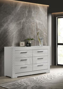 Ives 6-drawer Dresser Cabinet White High Gloss