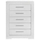 Ives 5-drawer Bedroom Chest of Drawers White High Gloss