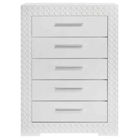 Ives 5-drawer Bedroom Chest of Drawers White High Gloss