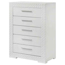 Ives 5-drawer Bedroom Chest of Drawers White High Gloss