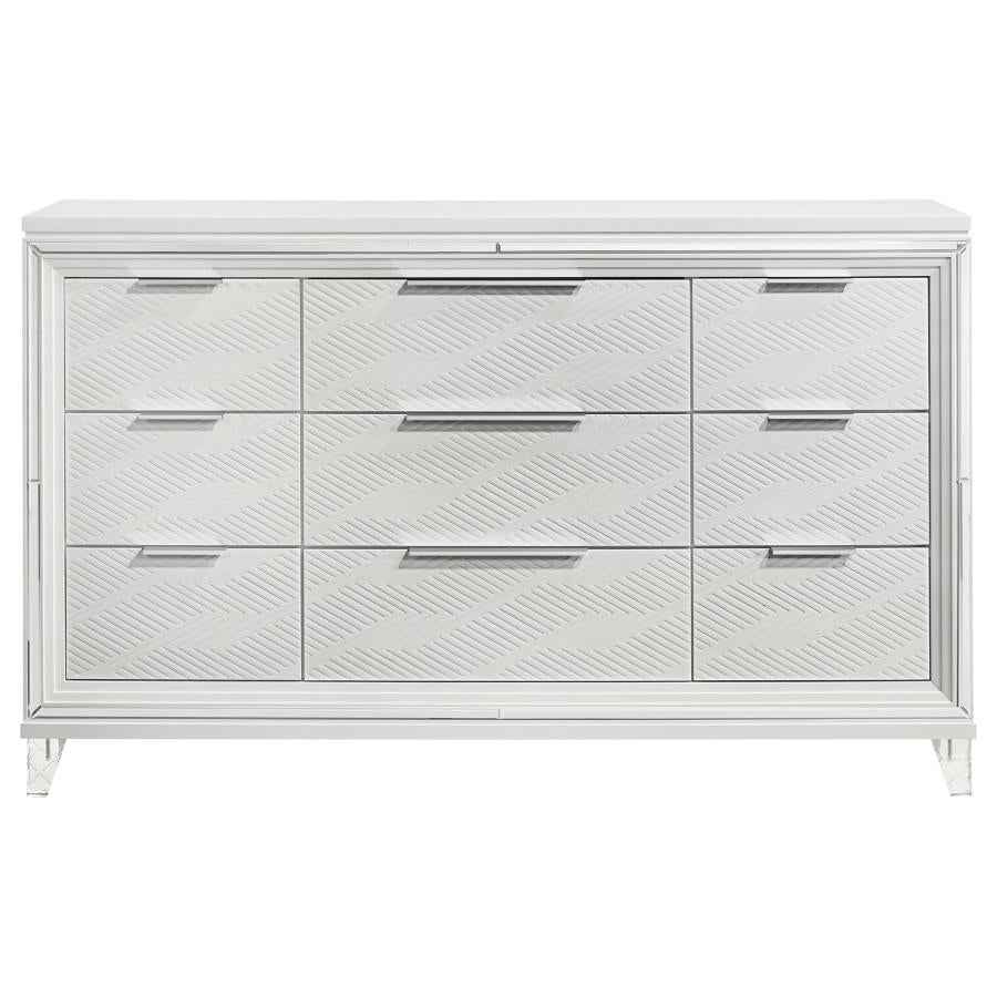 Marmore 9-drawer Dresser Cabinet White