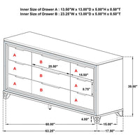 Marmore 9-drawer Dresser Cabinet White