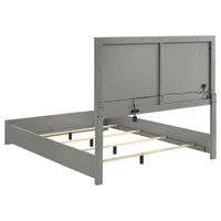 Ives 4-piece Queen Bedroom Set Grey High Gloss
