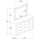 Ives 6-drawer Dresser and Mirror Grey High Gloss