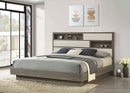 Fenwick Eastern King Bed Bookcase Headboard Grey Oak