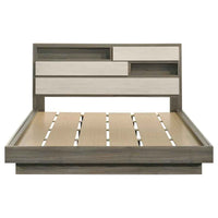 Fenwick California King Bed Bookcase Headboard Grey Oak