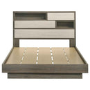 Fenwick Queen Bed Bookcase Headboard Grey Oak