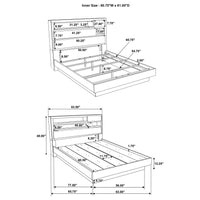 Fenwick Queen Bed Bookcase Headboard Grey Oak