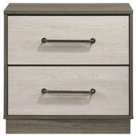 Fenwick 2-drawer Nightstand Bedside Table Grey Oak