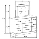 Fenwick 9-drawer Dresser with Mirror Grey Oak