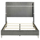 Lucia 61-inch Upholstered Queen Wingback Bed Grey